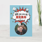 Fun Dad Hero Superheld Speech Bubble Fathers day Kaart (Voorkant)