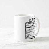 Fun Dad Nutritional Label Koffiemok (Voorkant rechts)