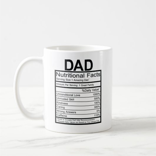 Fun Dad Nutritional Label Koffiemok (Links)