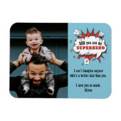 Fun Dad Superheld Cartoon Speech Bubble Magneet (Horizontaal)
