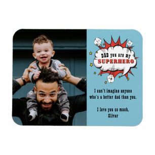 Fun Dad Superheld Cartoon Speech Bubble Magneet