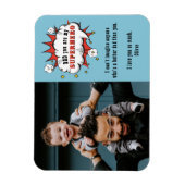 Fun Dad Superheld Cartoon Speech Bubble Magneet (Verticaal)