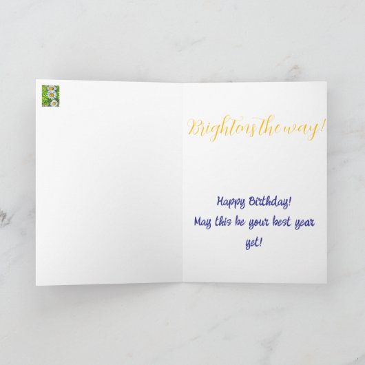 Fun Daisy Birthday Card Kaart (Binnen)