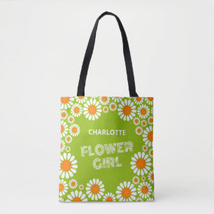 Fun Daisy Bloemenmeisje Custom Tote Bag