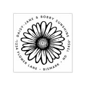 Fun Daisy Flower Return Address Floral Botanical Rubberstempel (Afrduk)