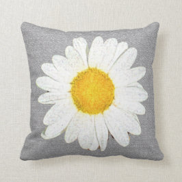 Fun Daisy in Grey, White en Yellow Reversible Kussen