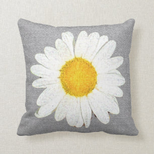 Fun Daisy in Grey, White en Yellow Reversible Kussen