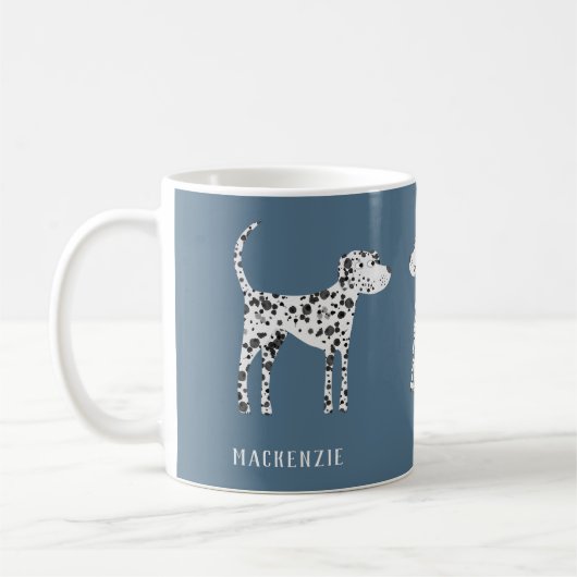 Fun Dalmatian Dog gepersonaliseerd Koffiemok (Links)