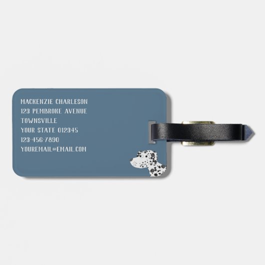 Fun Dalmatian Dog Pattern Bagagelabel (Achterkant horizontaal)
