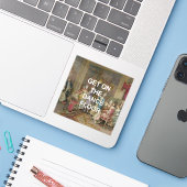 Fun Dance Floor Quote + Victoriaans olieverfschild Sticker (Laptop met iPhone)