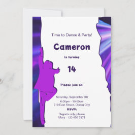 Fun Dance Party 14th Birthday Invitation Kaart