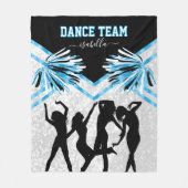Fun Dance Team Black, White en Baby Blue Fleece Deken (Voorkant)