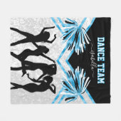 Fun Dance Team Black, White en Baby Blue Fleece Deken (Voorkant (Horizontaal))