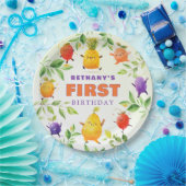 Fun Dancing Fruit Eerste 1e Verjaardagsfeest Papieren Bordje (Feest)