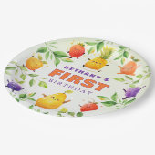 Fun Dancing Fruit Eerste 1e Verjaardagsfeest Papieren Bordje (Gekanteld)
