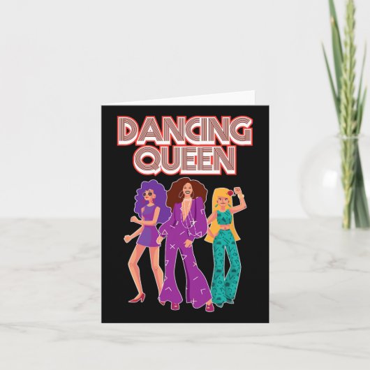 Fun Dancing Queen Disco Dance Club Party 1970s GIF Kaart (Voorkant)
