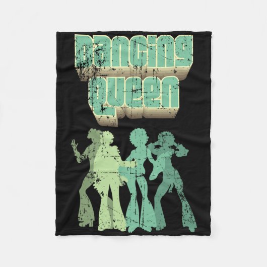 Fun Dancing Queen Disco Party Retro Distress Des Fleece Deken (Voorkant)