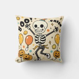 Fun Dancing Skeleton Halloween Vector Kussen