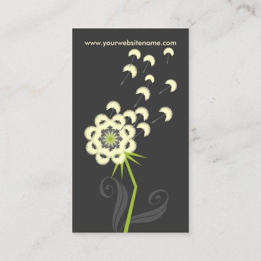Fun Dandelion Floral Visitekaartje (Achterkant)