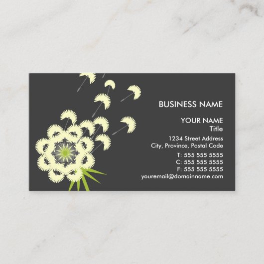 Fun Dandelion Floral Visitekaartje (Voorkant)