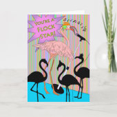 Fun Dank u voor de Muziek met het Zingen Flamingo Kaart (Voorkant)