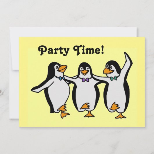 Fun Dansende Pinguins Party Time! Kaart (Voorkant)