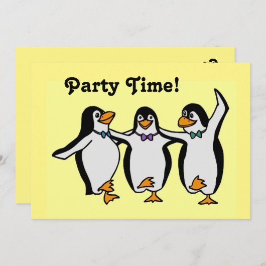 Fun Dansende Pinguins Party Time! Kaart (Voorkant / Achterkant)
