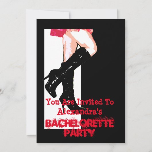 Fun dansmeisje gepersonaliseerde bachelorette part kaart (Voorkant)