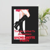 Fun dansmeisje gepersonaliseerde bachelorette part kaart (Staand voorkant)