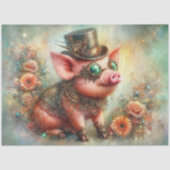 Fun Dapper  Steampunk Pig Decoupage Tissuepapier (Voorkant)