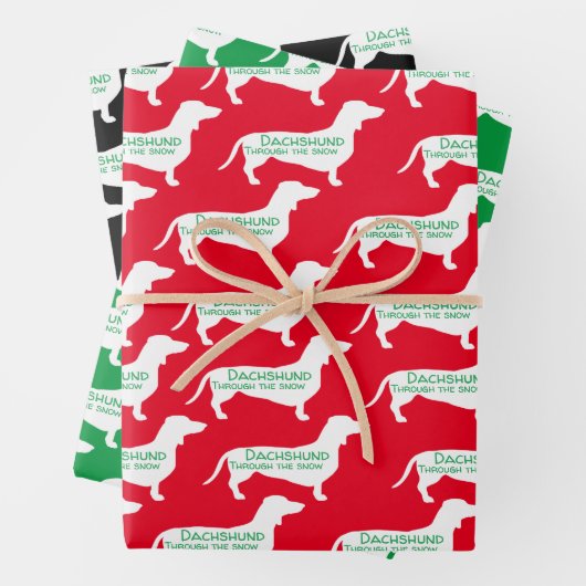 Fun Dashing Dachshund Inpakpapier Vel (In situ)