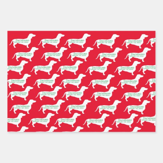 Fun Dashing Dachshund Inpakpapier Vel (Voorkant)