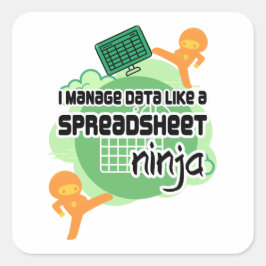 Fun Data Manager SPREADSHEET NINJA Vierkante Sticker