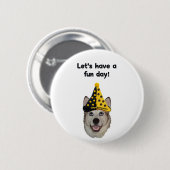 Fun Day Clown Dog Ronde Button 5,7 Cm (Voorkant /achterkant)