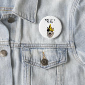 Fun Day Clown Dog Ronde Button 5,7 Cm (In situ)