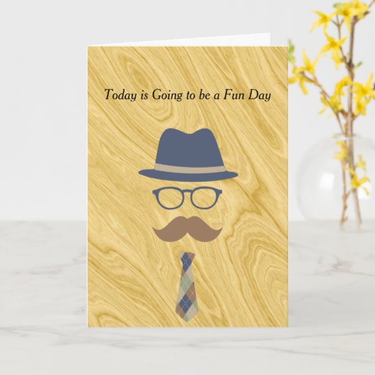 Fun Day Kaart voor mannen in verpleeghuis (Gele Bloem)