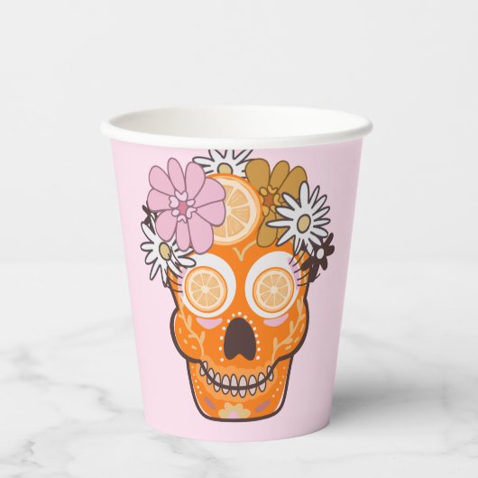 Fun Day of the Dead Sugar Skull Papieren Bekers (Voorkant)