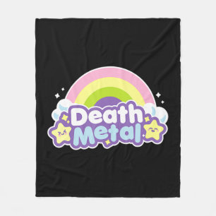 Fun Death Metal Rainbow Halloween Unicorn Rock Con Fleece Deken