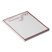 Fun Decorative Muzieknoten Red Border Notitieblok (Schuin)