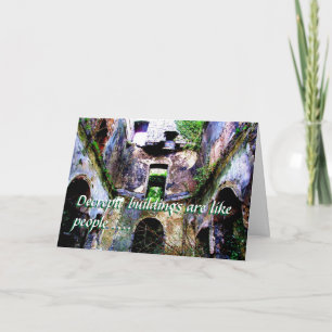 Fun 'Decrepit building' Birthday Card Kaart