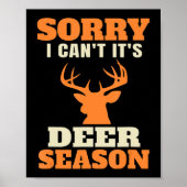 Fun Deer Hunting Gezegde Joke Poster (Voorkant)