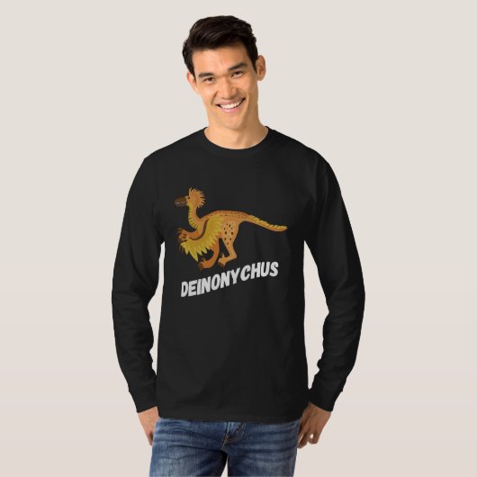 Fun Deinonychus Dinosaur T-shirt (Voorkant volledig)