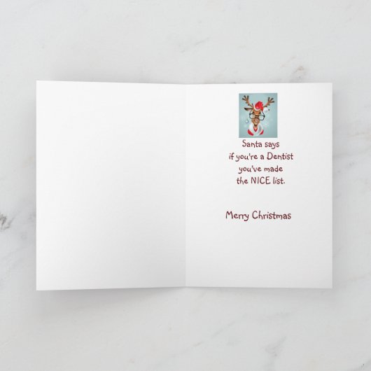 Fun Dentist-kerstwens Santa Claus Feestdagen Kaart (Binnen)