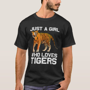Fun Design Meisje met Tijger Kinderen Vrouwen Moed T-shirt