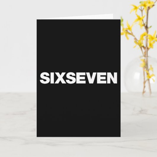 Fun Design That Says Six Seven 6 7 Meme Premium  Kaart (Gele Bloem)