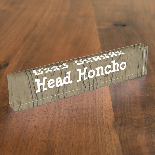 Fun Desk Sign Head Honcho Naambordje (Zijkant)