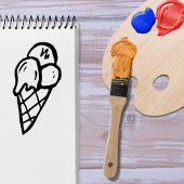 Fun Dessert Ice Cream Cone Wooden Art Stempel