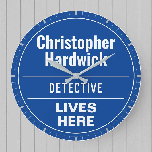 Fun Detective Wall Plaque Style Large Clock Grote Klok