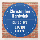 Fun Detective Wall Plaque Style Onderzetter Glazen Onderzetter (Voorkant)