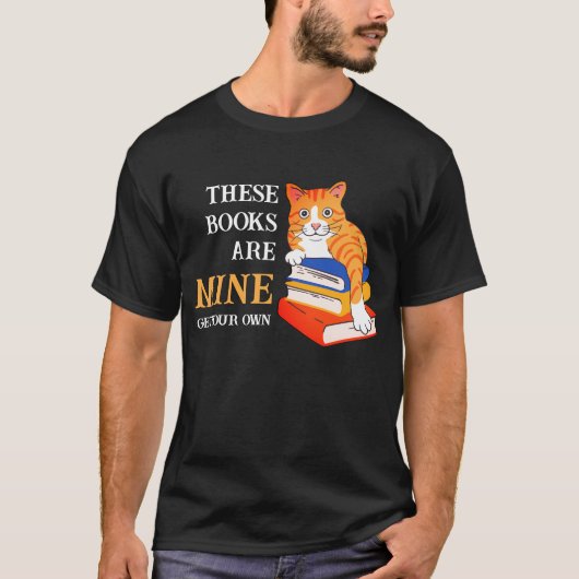Fun DEZE BOEKEN ZIJN MINE leeskat T-shirt (Voorkant)